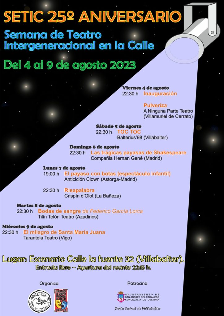 XXV SETIC – SEmana de Teatro Intergeneracional en la Calle (Villabalter – León)