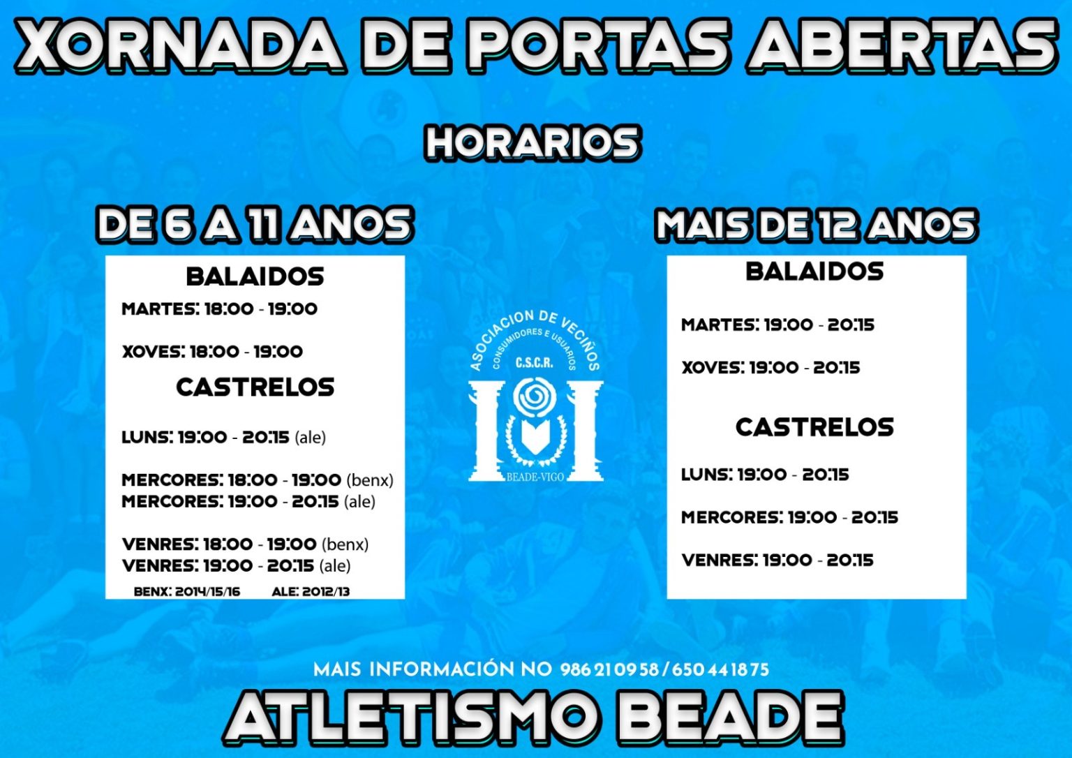 Atletismo C.S.C.R. de Beade: xornada de portas abertas