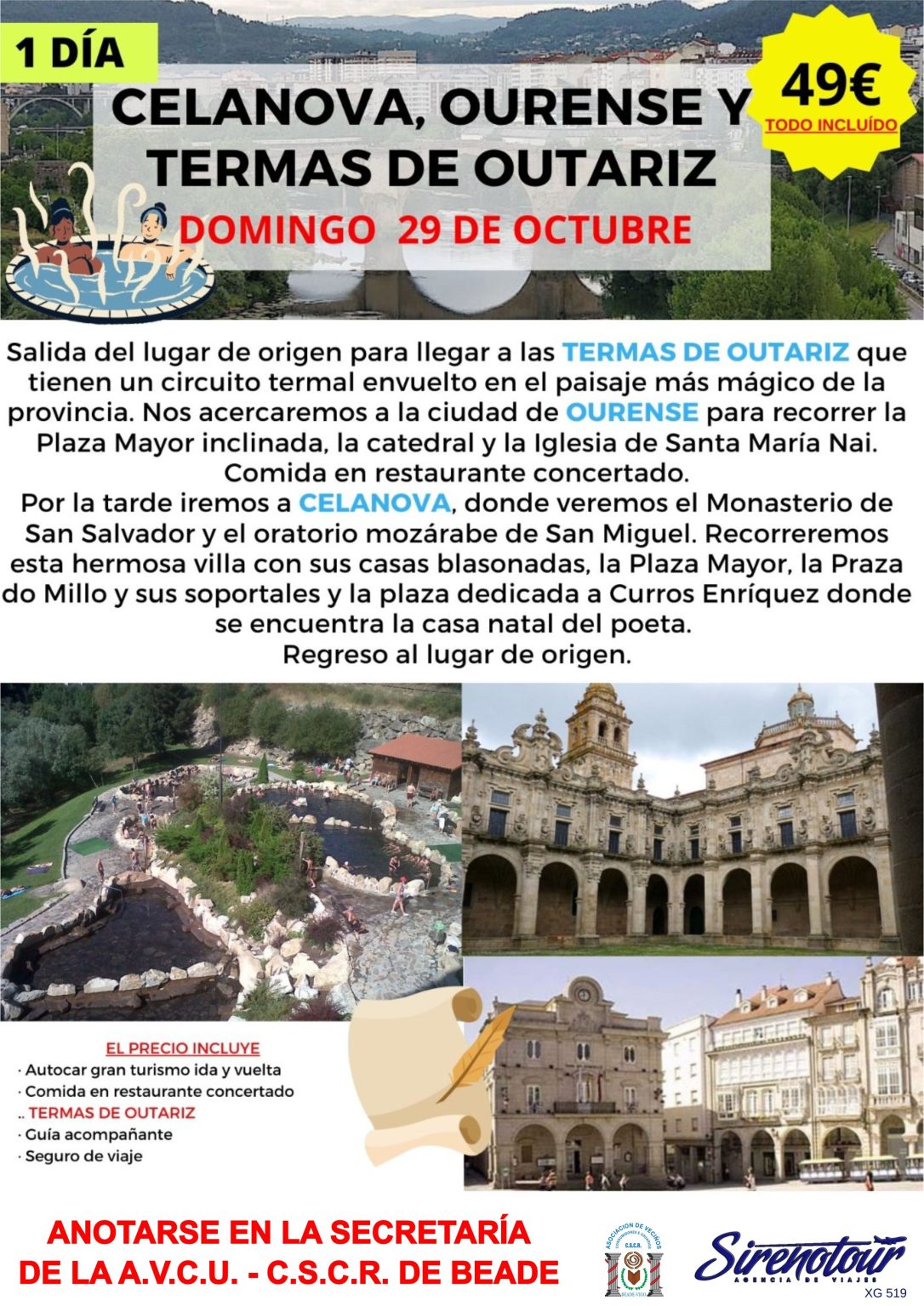 Viaxe a Celanova, Ourense e Termas de Outariz