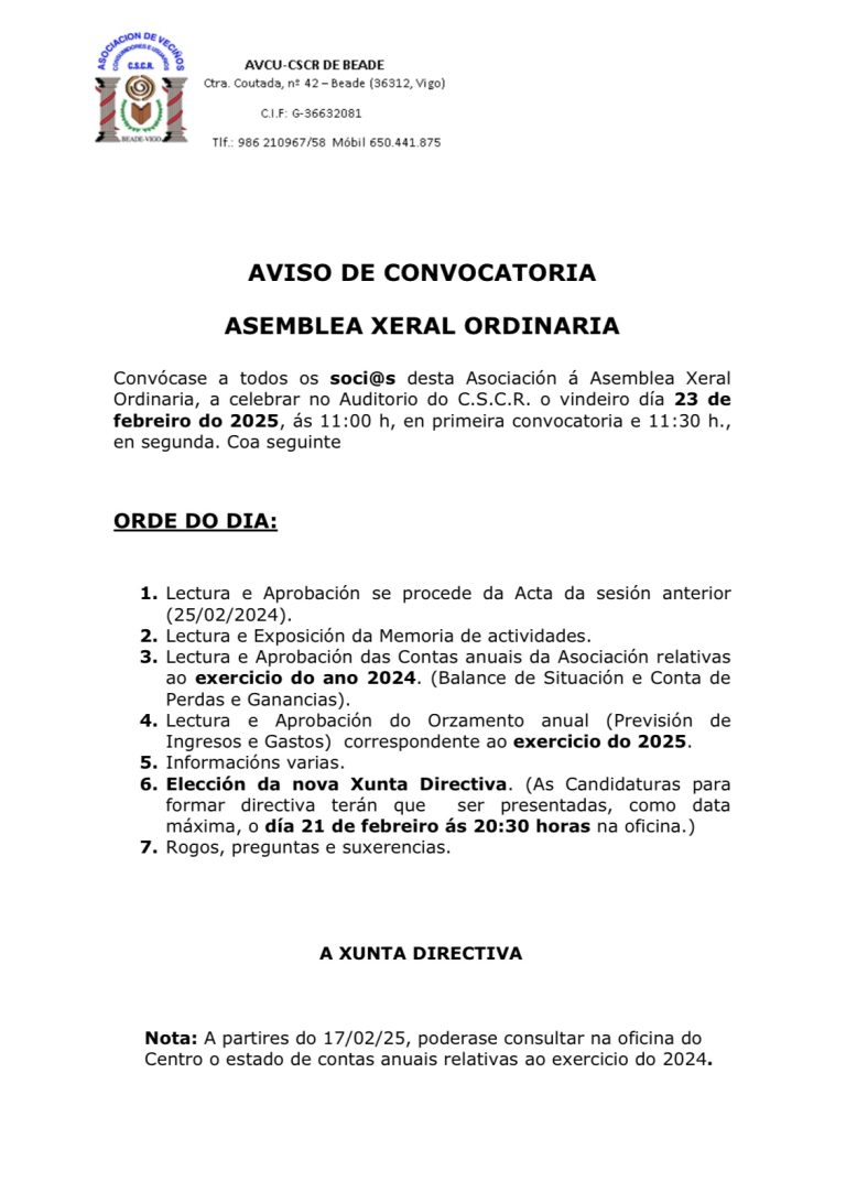 Asemblea Xeral Ordinaria