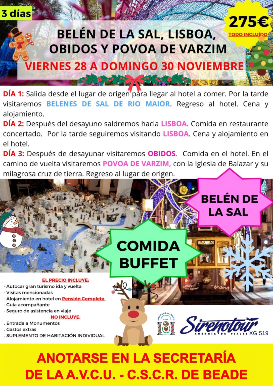 Viaxes – Belén da sal, Lisboa, Obidos e Povoa de Varzim